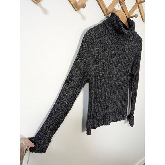 Eddie Bauer Gray Ribbed Knit Long Sleeve Turtleneck Sweater - Size L - Picture 2 of 5